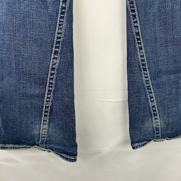 Vintage True Religion Rainbow Joey Jeans Womens 28 Low Rise Flare USA Distressed - Picture 14 of 16